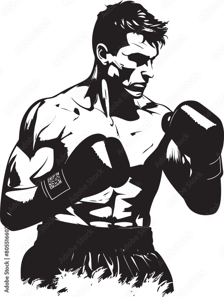 Boxing Brilliance Vector Illustration of Masterful Fighter