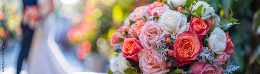  Beautiful flower bouquet as a wedding decoration 