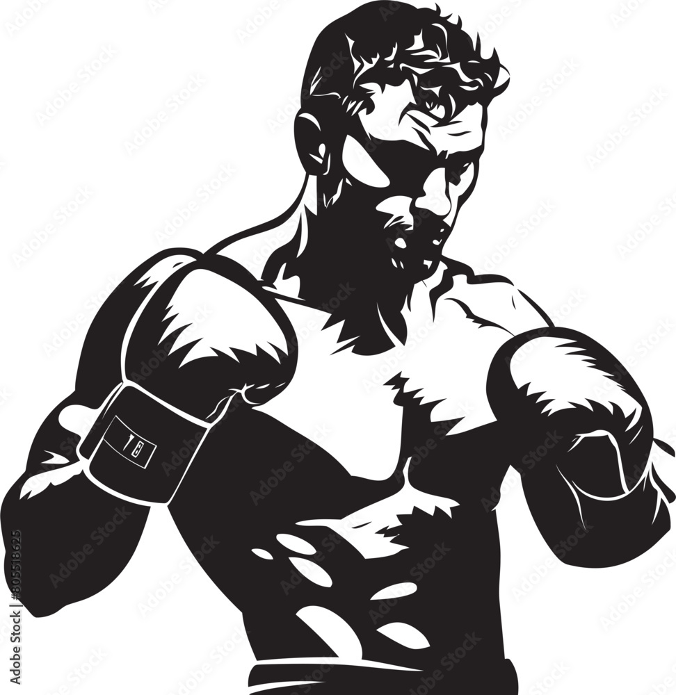 Champion Pride Vector Illustration of Proud Boxer