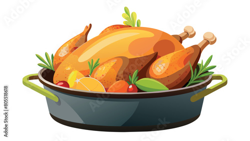 roast turkey in a pot with its aromas-