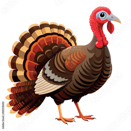 Male turkey with its plumage-