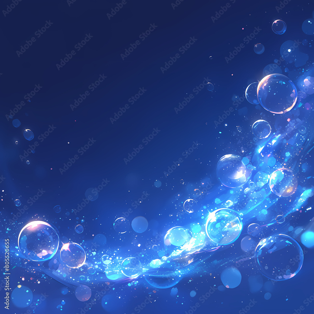 Majestic Shimmering Blue Bokeh Bubbles Overlay - A Stylized Photographic Euphoria for Advertising and Branding