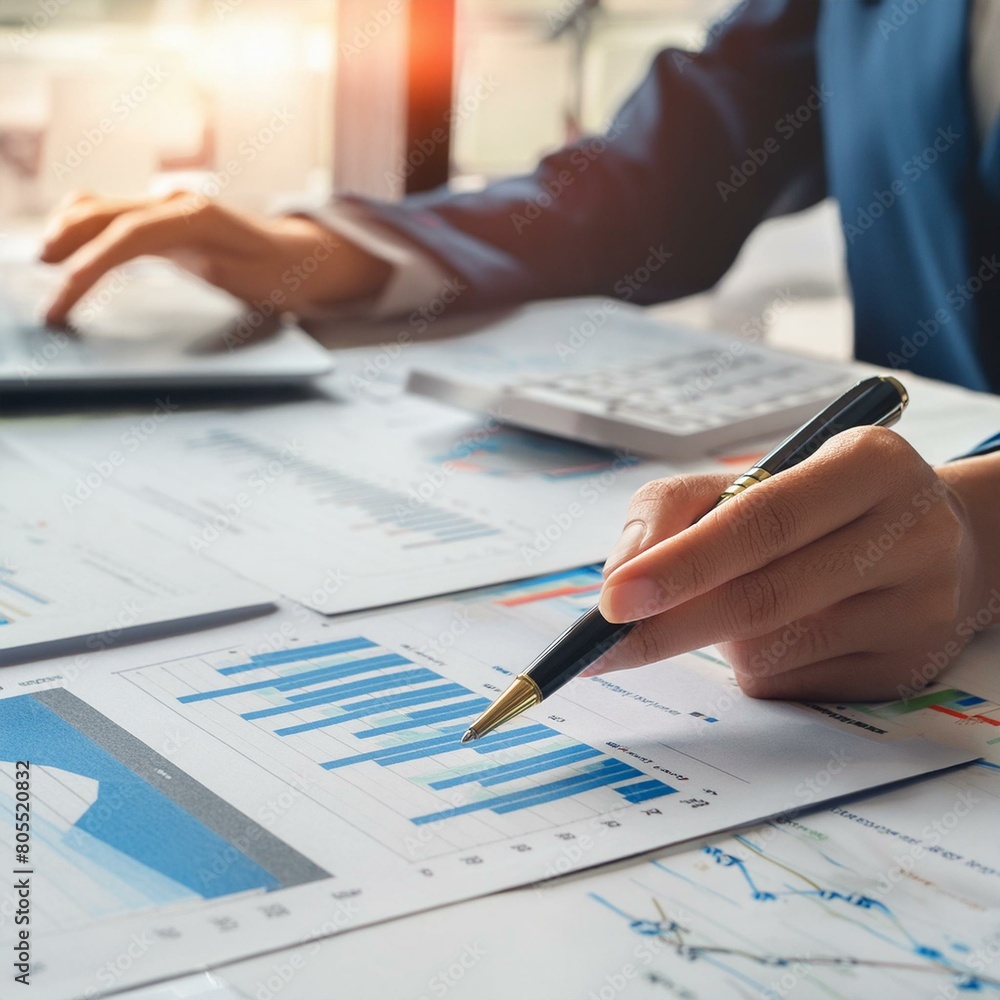 Professional Analysing Graphs and Charts - Financial Accountant studying Numbers - Business Audit - Finance Managers making up Balance - Analyst working at a Desk - Data Strategy - Stockbroker Professional Analysing Graphs and Charts - Financial Accountant studying Numbers - Business Audit - Finance Managers making up Balance - Analyst working at a Desk - Data Strategy - Stockbroker