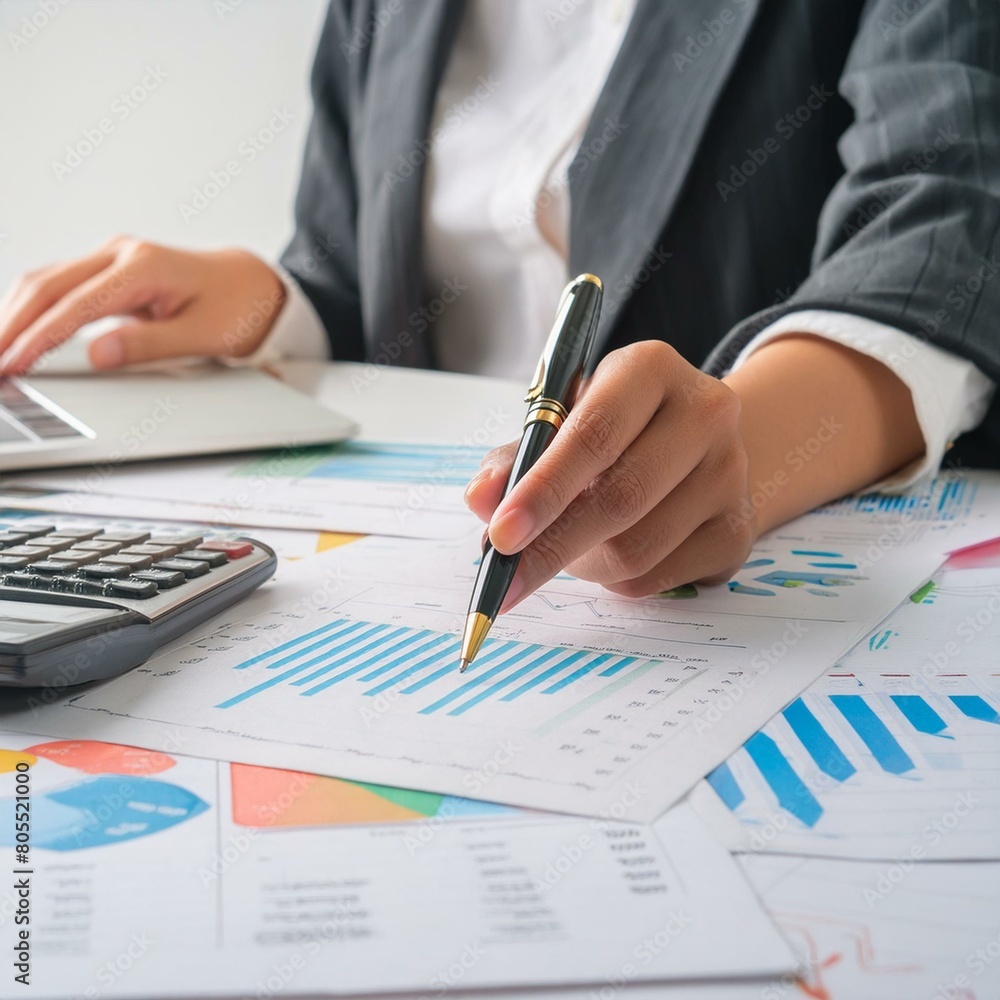 Professional Analysing Graphs and Charts - Financial Accountant studying Numbers - Business Audit - Finance Managers making up Balance - Analyst working at a Desk - Data Strategy - Stockbroker Professional Analysing Graphs and Charts - Financial Accountant studying Numbers - Business Audit - Finance Managers making up Balance - Analyst working at a Desk - Data Strategy - Stockbroker