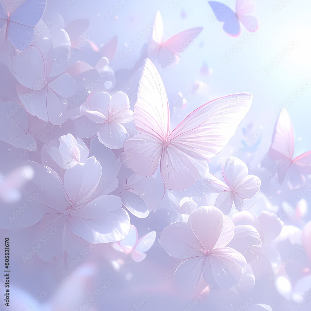 Ethereal Pastel Butterflies in a Blur of Gradients for Dreamy 90s-inspired Designs