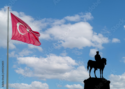 30th august victory day of Turkey or 30 agustos zafer bayrami background and Turkish flag