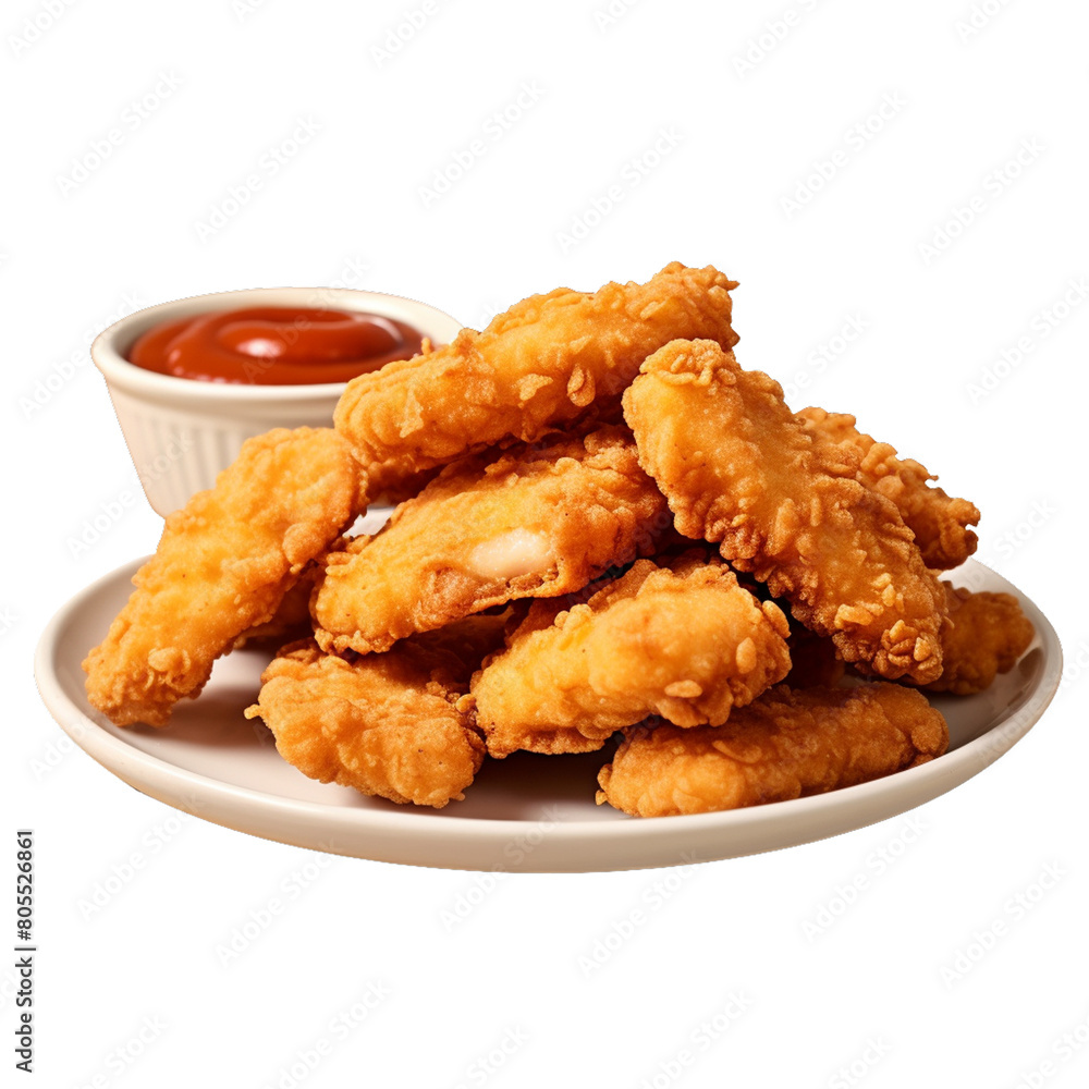 Chicken nuggets chicken fingers with transparent background