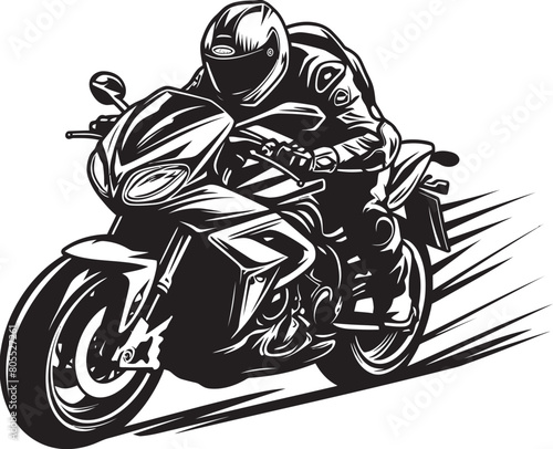 Speeding Icons Cafe Racer Motorcycle Racing Vector Illustration Selection