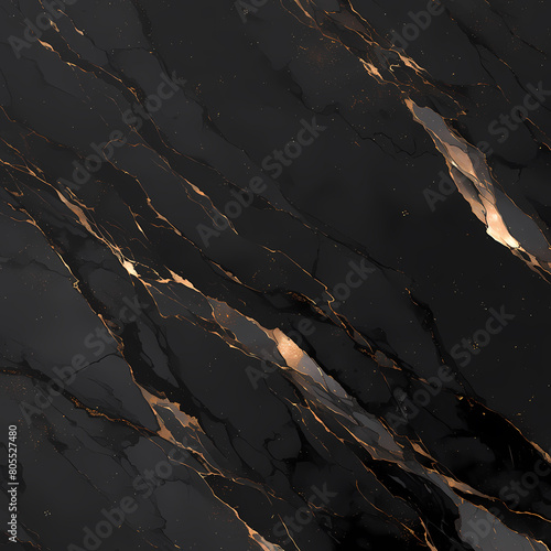 Luxurious Gold and Black Marble Pattern with Inky Design for Artistic Projects