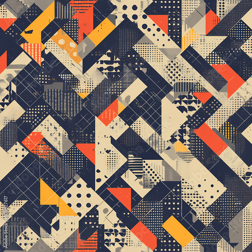 Striking Abstract Pattern Design for Creative Projects - A Bold Fusion of Color and Shape