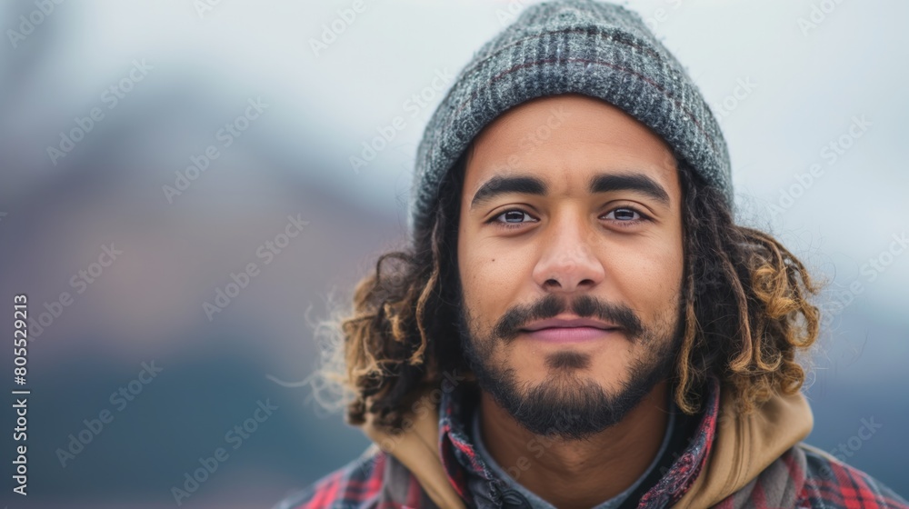 Close-up of an individual wearing a hat outdoors Close-up of an individual wearing a hat outdoors
