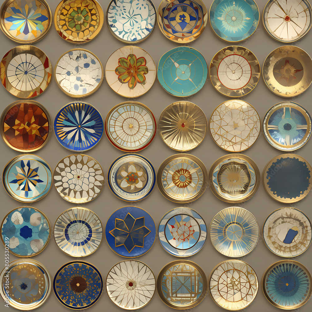 Collection of Handcrafted Glass Plates with Unique Designs and Vibrant Colors
