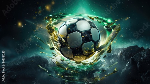 Surreal soccer ball in cosmic environment