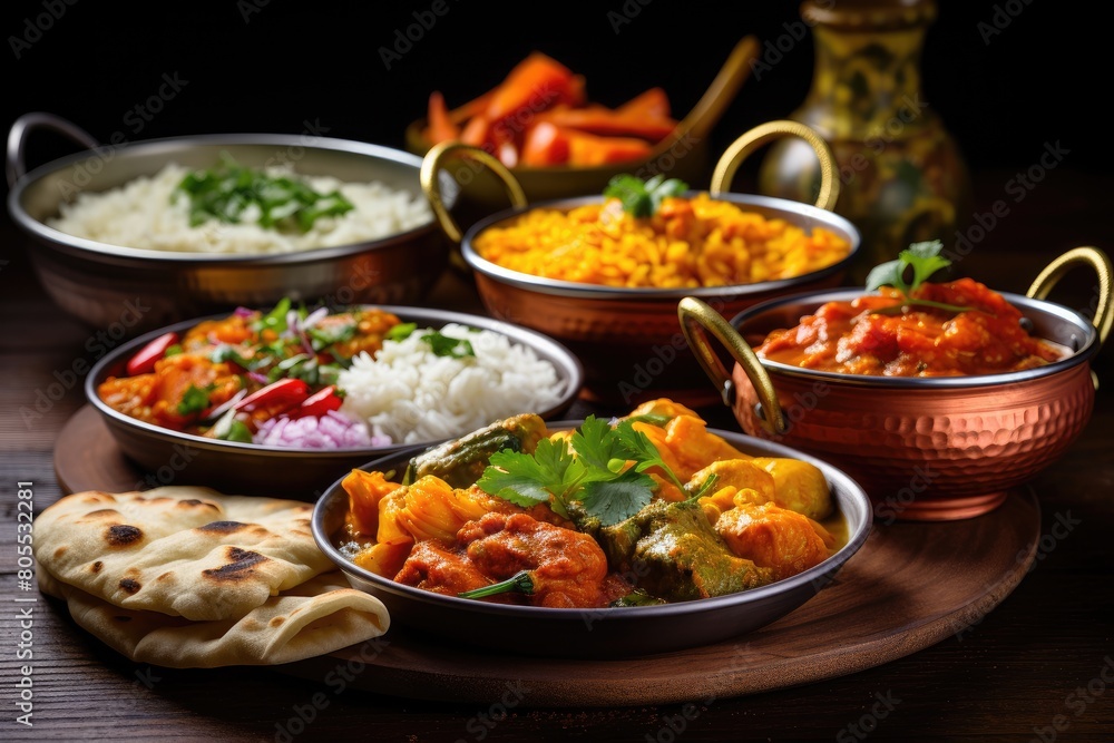 Assortment of traditional indian curry dishes Assortment of traditional indian curry dishes