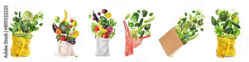 Collage of shopping bags wi...