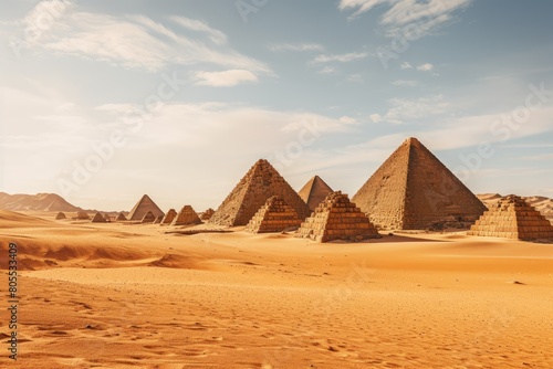 ancient egyptian pyramids in the desert