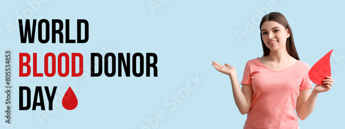 Female donor with paper blo...