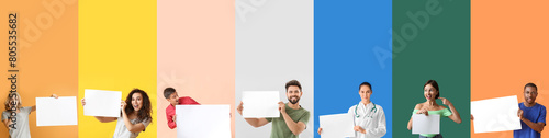 Set of people with blank po...
