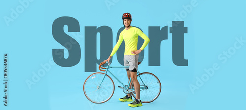 Young male cyclist with bic...