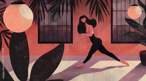 Graceful Movements: Woman Practicing Body Flex