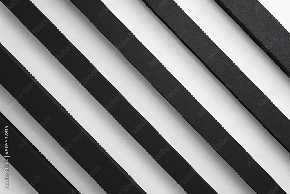Obraz premium Abstract black and white stripes in a diagonal pattern