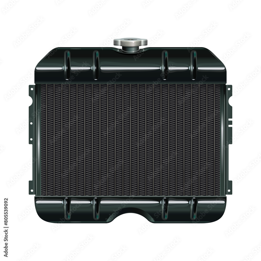 Fototapeta premium Vector Black Automobile Cooling Radiator