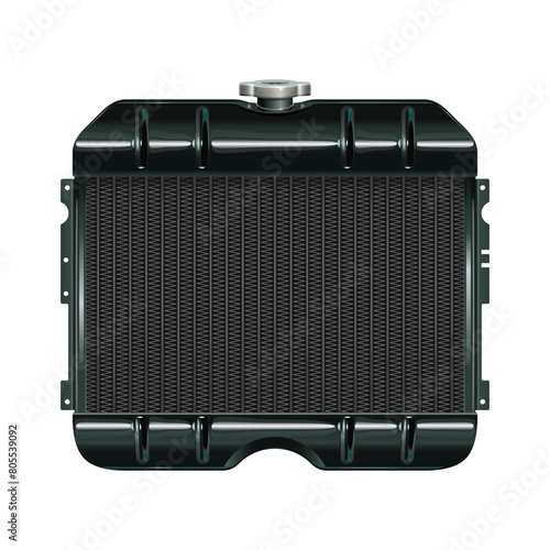 Vector Black Automobile Cooling Radiator