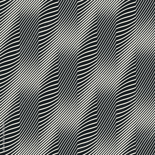 Monochrome Optical Striped Textured Pattern