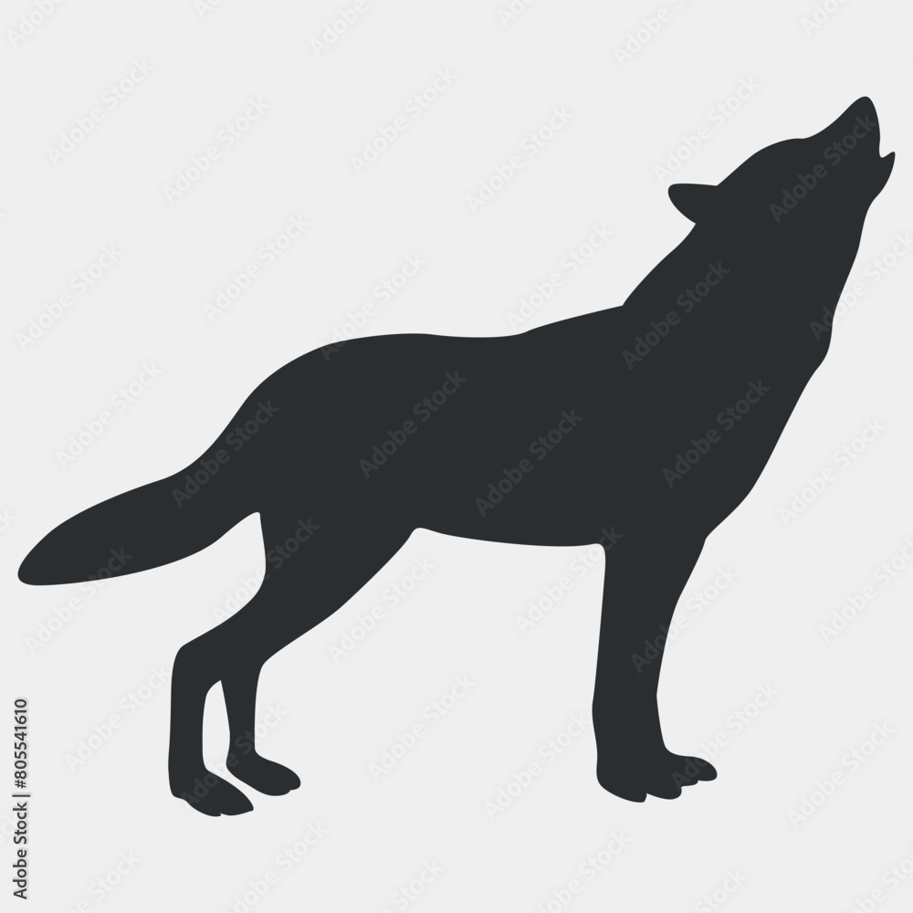 wolf vector icon isolated on white background