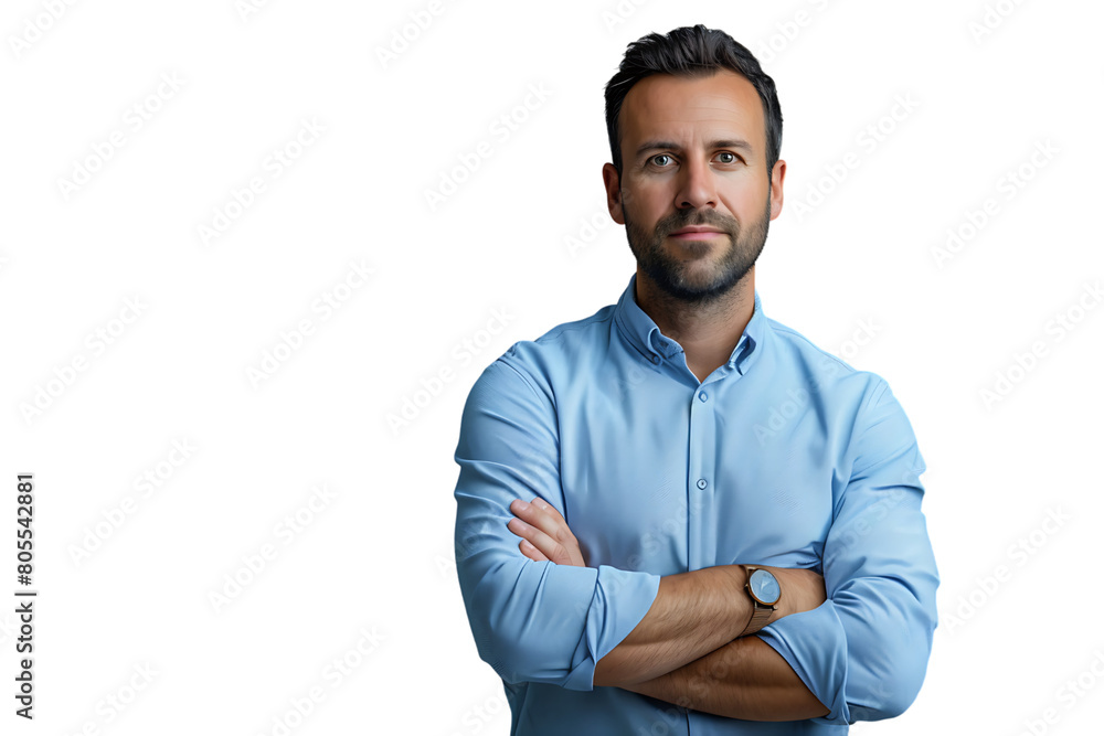 portrait of young handsome man in blue shirt on isolated transparent background portrait of young handsome man in blue shirt on isolated transparent background