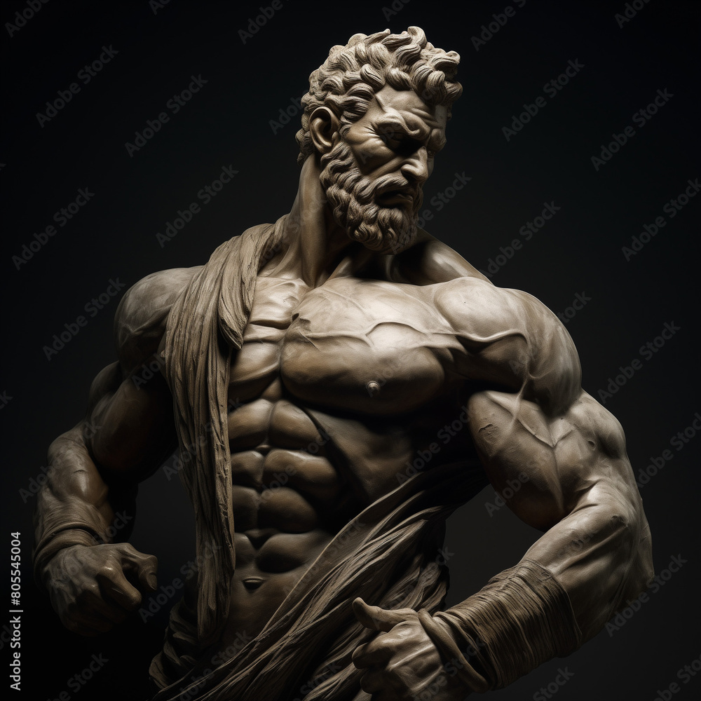 statue of a muscular masculine stoic person