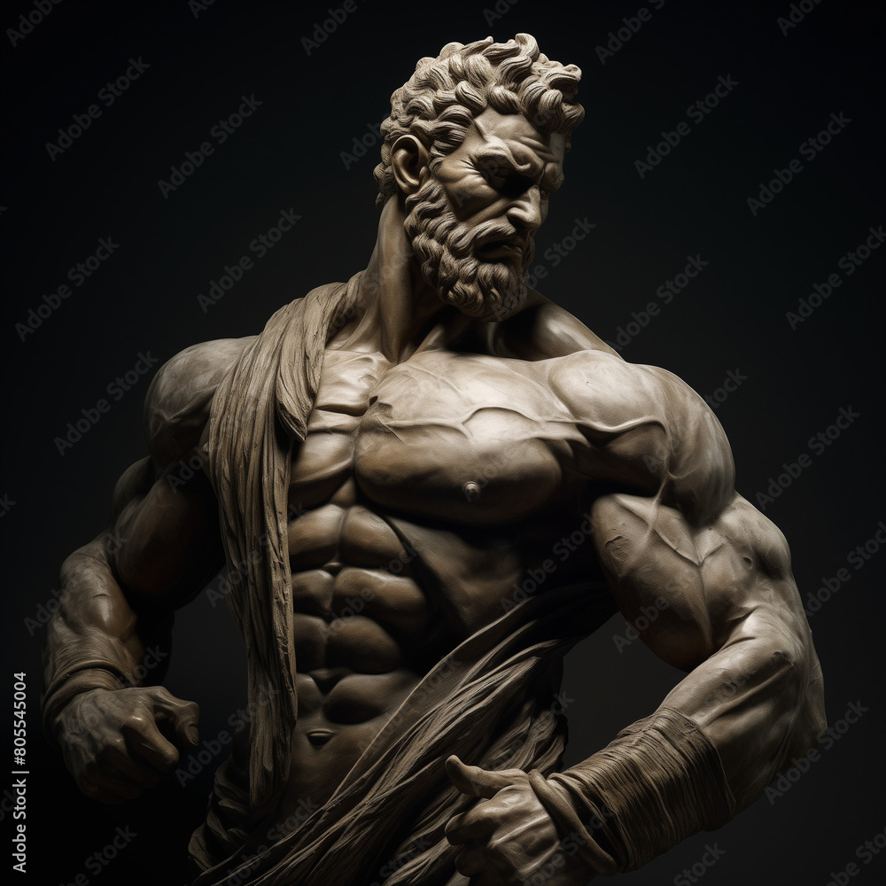 statue of a muscular masculine stoic person statue of a muscular masculine stoic person