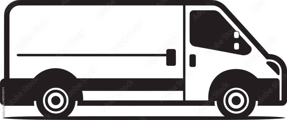 Sleek Delivery Van Vector Graphic for Seamless Transport Expressive Delivery Van Vector Design for Quick Dispatch