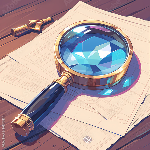 Explore the World of Detectives and Investigations with this High-Quality Magnifying Glass Stock Image
