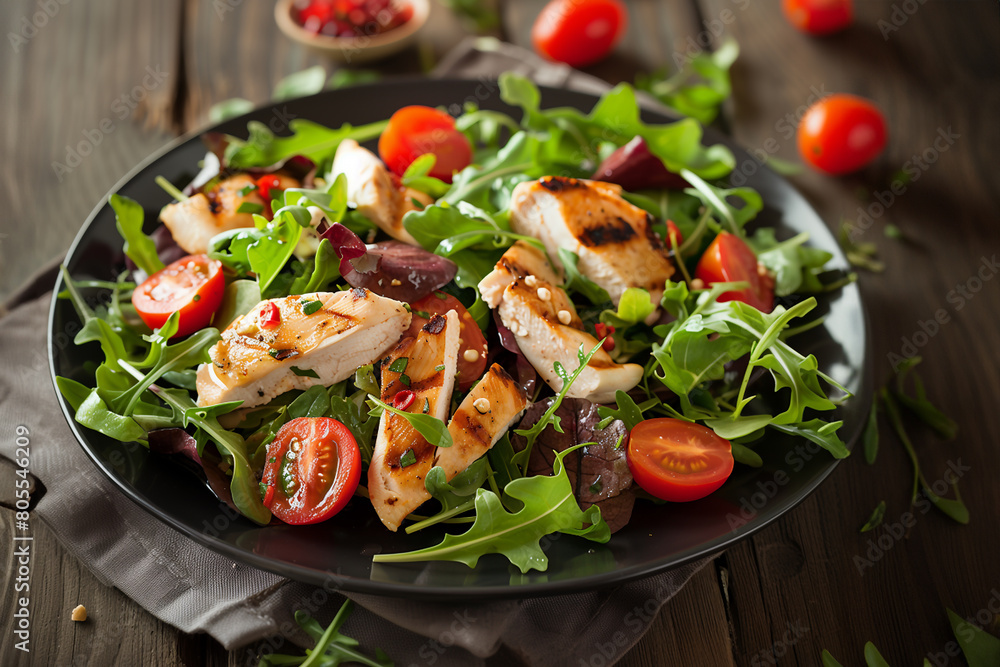 A healthy and tasty chicken salad plate A healthy and tasty chicken salad plate
