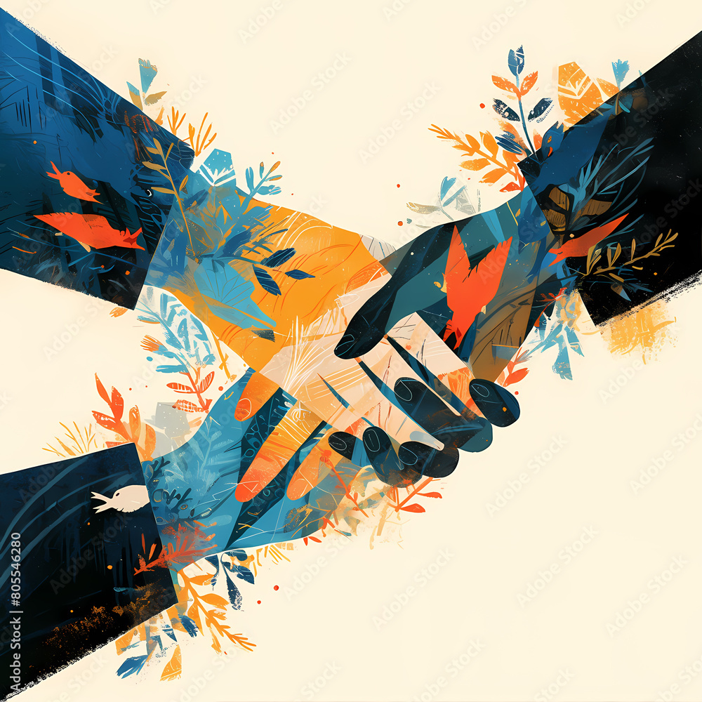 A Powerful Handshake in a Nature Setting – Embodying Teamwork and Compassion