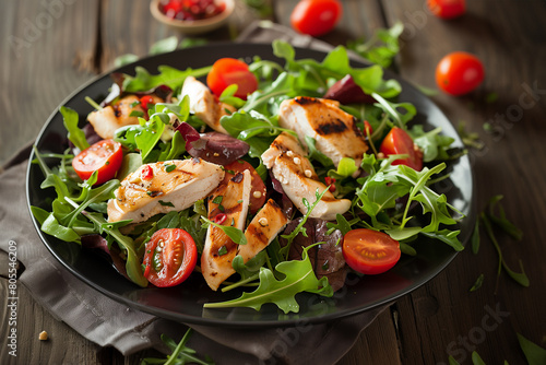 A healthy and tasty chicken salad plate 