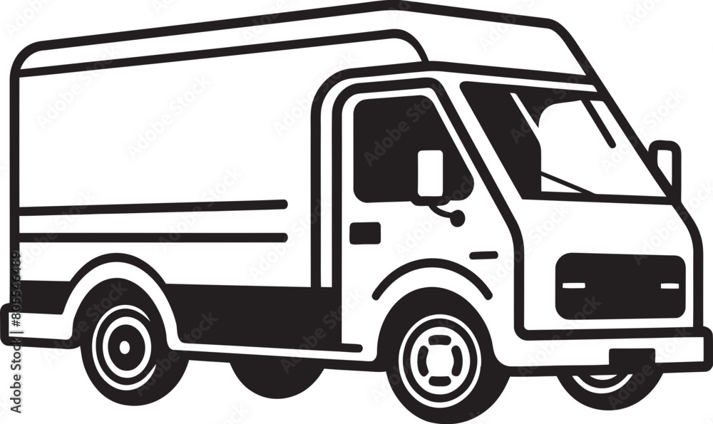 Stylish Delivery Van Vector Design for Timely Dispatch Bold Delivery Van Vector Illustration for Urban Deliveries