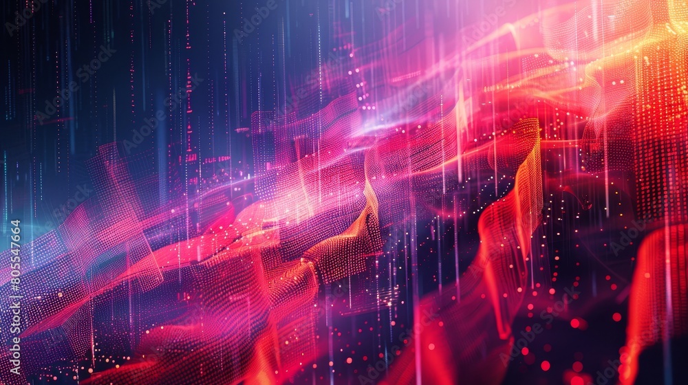 Fototapeta premium Digital background for tech, AI, data, audio and graphics