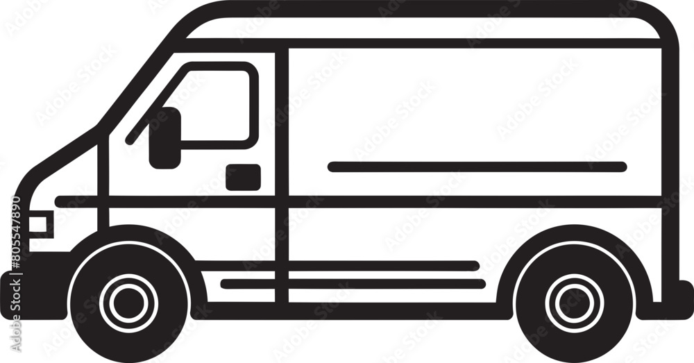 Efficient Delivery Van Vector Illustration for Seamless Transport Vibrant Delivery Van Vector Graphic for Quick Delivery Services