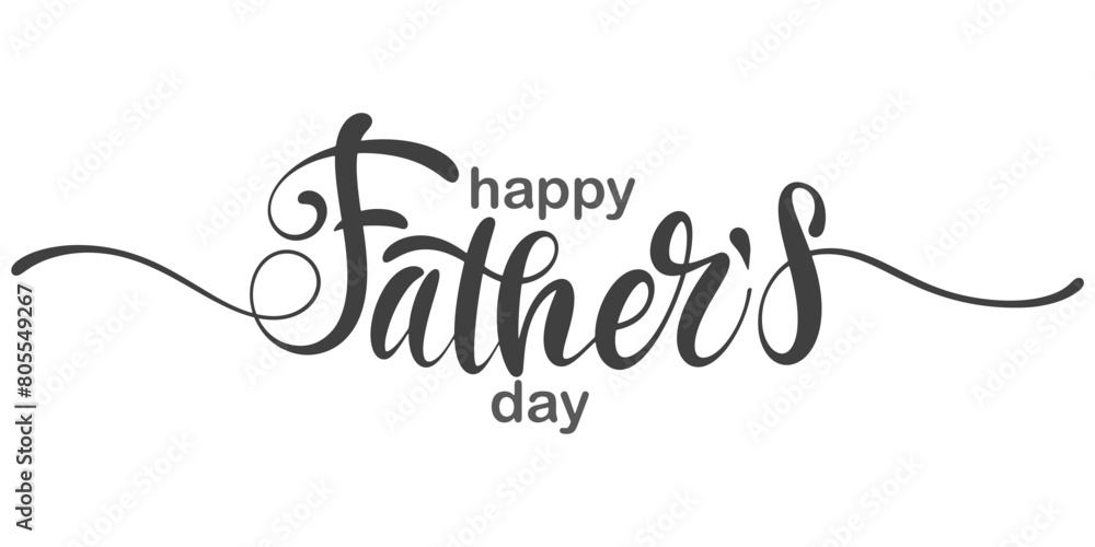 Happy fathers day handwritten lettering. Vector calligraphy with brush texture on white background for your design Happy fathers day handwritten lettering. Vector calligraphy with brush texture on white background for your design