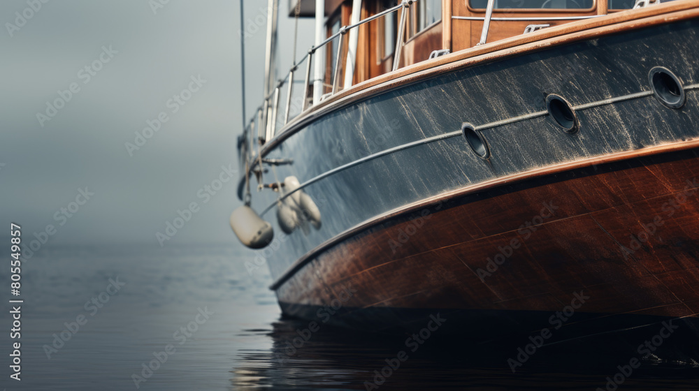 Close-Up of a Classic Boat on Calm Water
