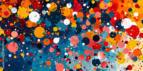 A colorful painting with many different colored circles photo