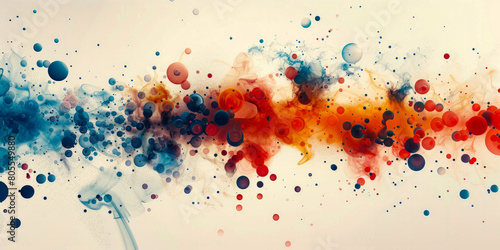 A colorful painting with splatters of paint that looks like a rainbow