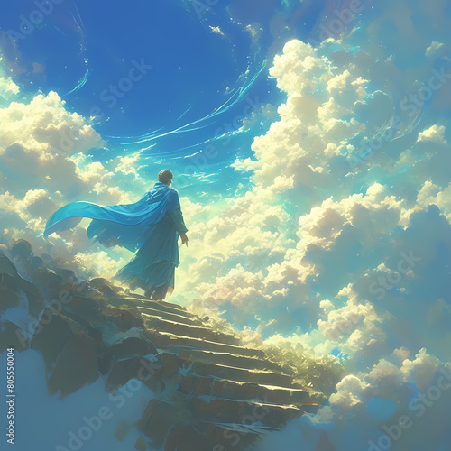 A Heavenly Path Revealed: Embark on a Journey Towards Divinity with Our Inspiring Stock Image photo
