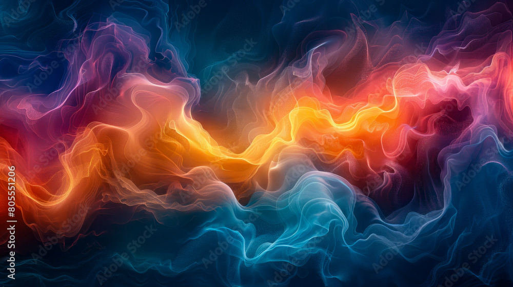 A colorful, swirling galaxy with a blue and orange line A colorful, swirling galaxy with a blue and orange line