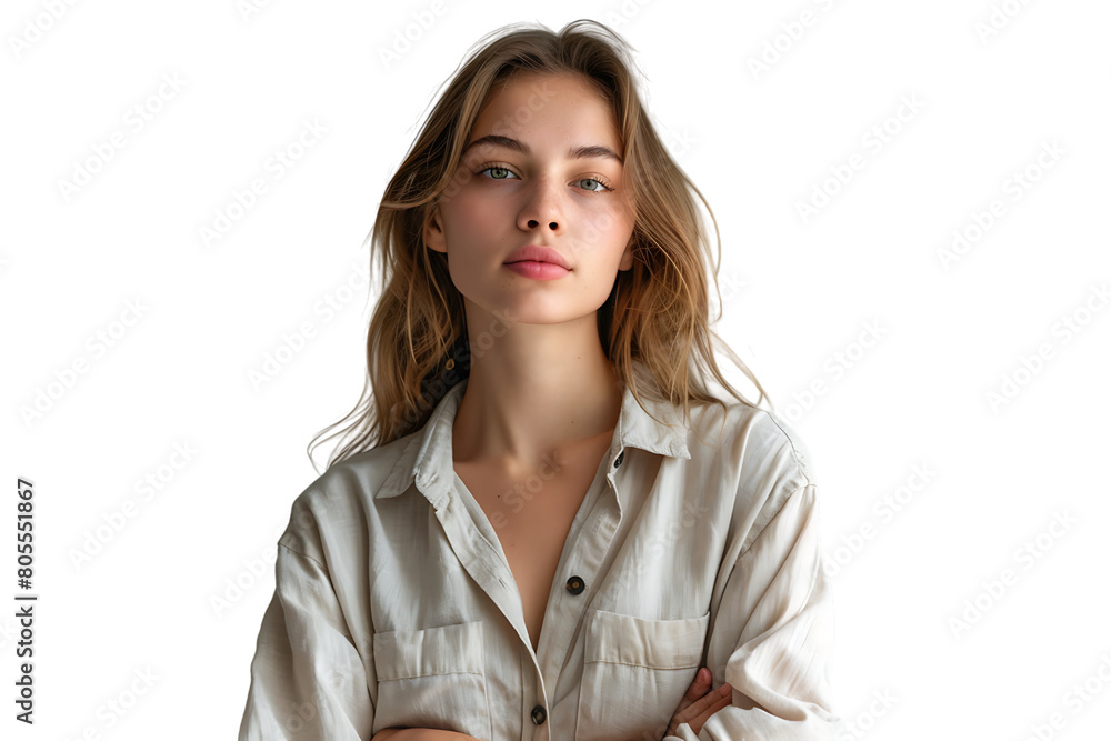 Portrait woman new normal lifestyle fashion concept on isolated transparent background Portrait woman new normal lifestyle fashion concept on isolated transparent background