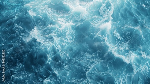 Mesmerizing Maelstrom of Aquamarine Waves in Dynamic Motion