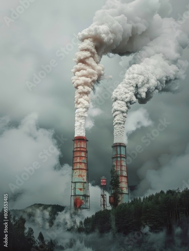 Billowing Smokestacks:A Vivid Depiction of Environmental Impacts from Fossil Fuel Industry