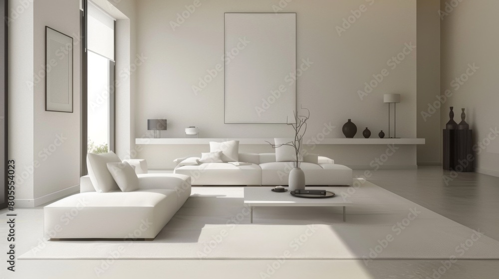 A modern minimalist living room in a stylishly designed home, featuring clean lines, neutral tones, and sleek furniture. A modern minimalist living room in a stylishly designed home, featuring clean lines, neutral tones, and sleek furniture.